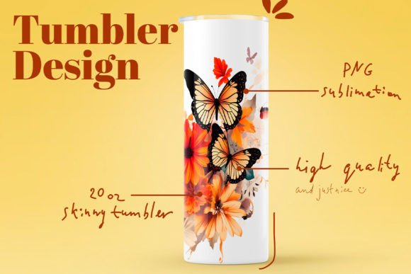 Download 20oz Tumbler Butterfly Design Png - Butterfly design Collection
