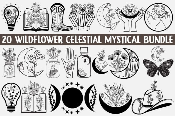 Download Wildflower Celestial Mystical SVG Bundle - Wildflower Collection