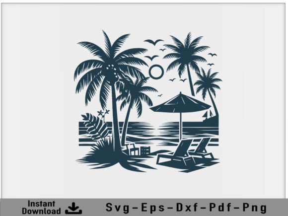 Download Beach Scene Svg Vector, Palm Tree Svg - Palm tree svg Collection