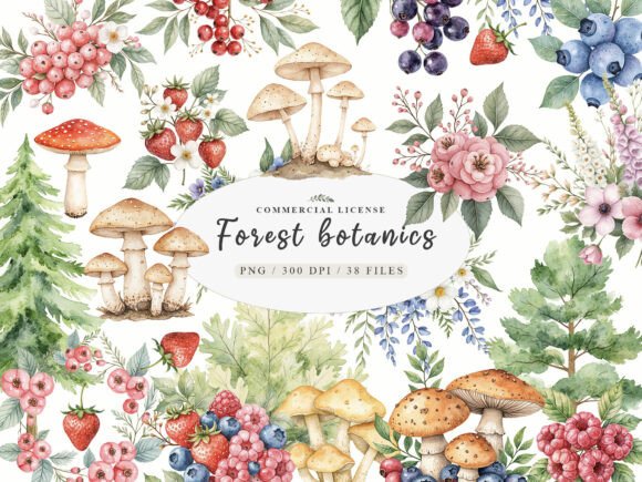 Download Watercolor Botanical Forest Wildflower - Wildflower Collection