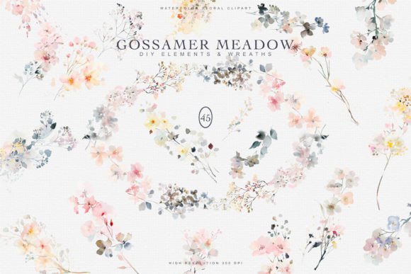 Download Watercolor Wildflowers Digital Clipart - - Wildflower Collection