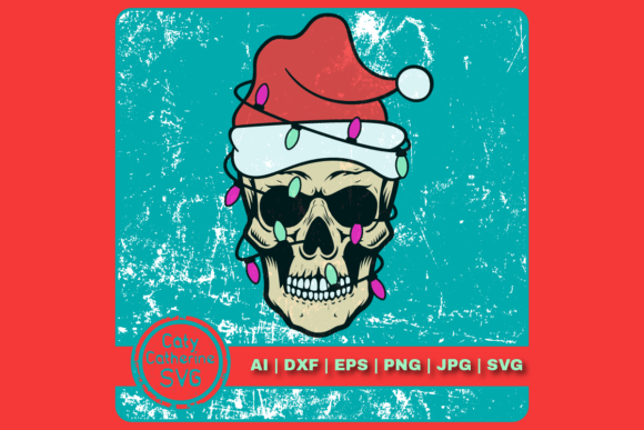 Download Christmas Santa Skull with Santa Hat - Hat Collection