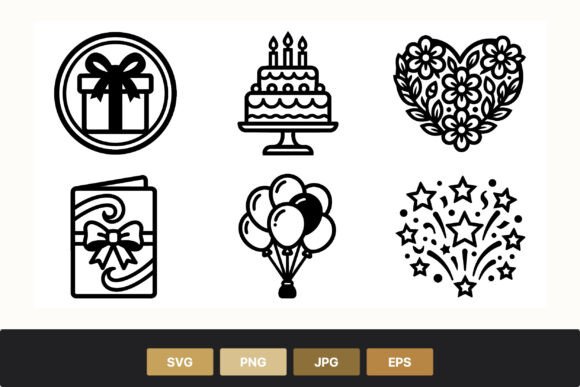 Download Gift Cake Balloons Celebration Icons - Celebration Collection