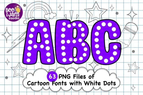 Download Cartoon Retro with White Dots Fonts, PNG - White Collection