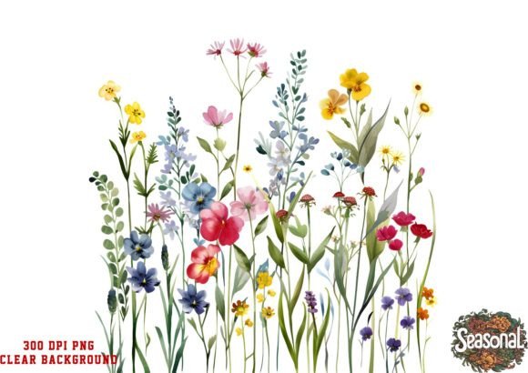 Download Wildflower Bouquet Watercolor Clipart - Wildflower Collection