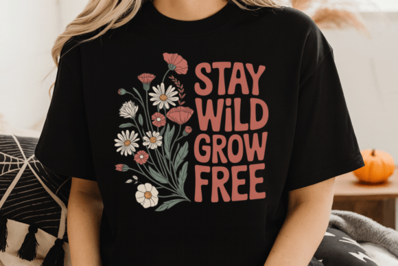 Download Stay Wild Grow Free Boho Wildflower PNG - Wildflower Collection