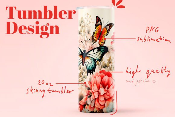 Download Butterfly Design Tumbler Sublimation Png - Butterfly design Collection